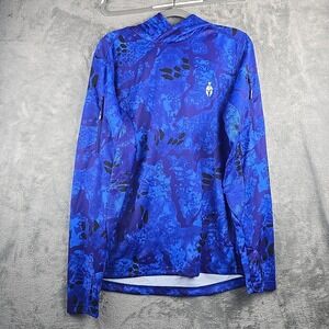 KRYPTEK Obskura Camo Pullover Hoodie Mens Medium Blue Lump Hunting Neck Sleeve